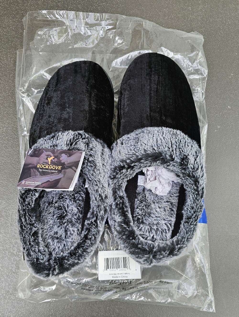 Memory Foam Slippers for Women, Womens House Shoes, Indoor Outdoor Black / Gray